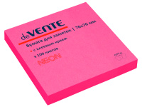 Клейкая бумага 75х75мм 100л неоновая малиновая для заметок 2010331