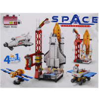 Конструктор-трансформер "Ракета" 120 деталей 25х29см пластик, с наклейками PT2387