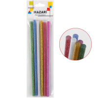 Термоклей в наборе 0,7х18см, с блестками, 6шт в упаковке M-4309P/M-4387OPP-6