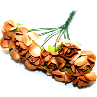 Цветок декоративный Роза 2см оранжевый 12шт/уп. Y3919-16