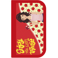 Пенал "Apple girl" 19x10,5х6см, прямоугольный, трехстворчатый ПО-11
