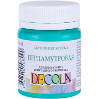 Краска акриловая 50мл зеленая перламутровая Декола 6528725