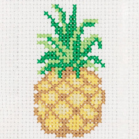 Набор для вышивания "Ананас" 6,5х10см (канва, нитки, игла, схема) 12-039