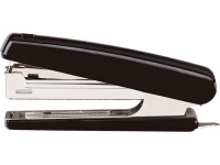 Степлер №10 15л глубина 65мм, со встроенным антистеплером, пластик черный E0221