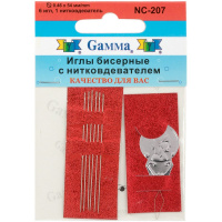 Иглы для бисероплетения с нитковдевателем 5,4см, d-0,46мм 6шт. NC-207