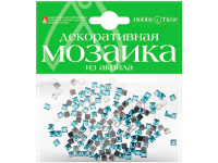 Мозаика декор. 4*4мм 200шт голубой акрил 2-335/09