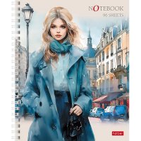 Тетрадь А5 96л клетка "Незнакомки" на спирали ламинация Soft-touch 2 дизайна 087977