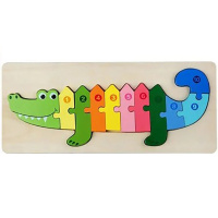 Пазл-сортер "Крокодил" 30х13см объемный, дерево, 12 видов 11401-24