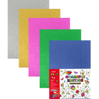 Фоамиран 2мм А3 цветной 5цв.5л. металлизированный, в блистере 8013806