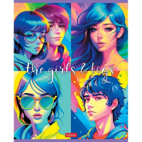 Тетрадь А5 48л клетка "Новое поколение" на скобе 5 дизайнов 48Т5В1/085328