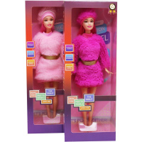 Кукла "Модница" 30см в меховом платье и шапочке, 4 вида 11227-24