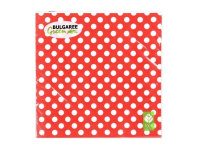 Салфетка 33х33мм 1шт Горох на красном трехслойная 1005055