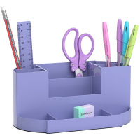 Набор настольный "Victoria. Pastel" 28,5х12,5х22см 8 предметов, пластик, фиолетовый 53268