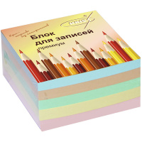 Бумага для заметок 9х9х4,5см цветной, непроклееный КУЭ-4