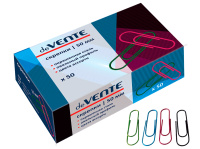 Скрепки 50мм 50шт металлические, цветные, в картонной коробке 4135327