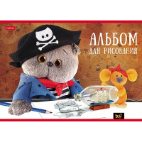 Альбом для рисования А4 30л "Кот Басик" на скобе 5 дизайнов 068391