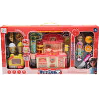 Игровой набор "Кухня" 51х25х9см с куклой, пластик (гарнитур, СВЧ-печь, посуда, продукты) LT368440