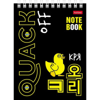 Блокнот А6 40л "Утиные истории" клетка, на спирали УФ-лак 6 дизайнов 080471