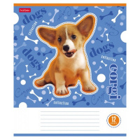 Тетрадь А5 12л клетка "Из жизни корги" на скобе 5 дизайнов 12Т5В1/063259