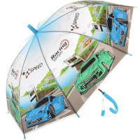 Зонт детский 65см (д.83см) "Машинки" 4 вида, автомат, со свистком 2039-595