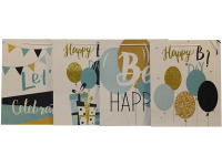 Пакет подарочный "Happy" 26х32х10см 4 вида Y8596-19