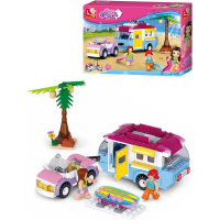 Конструктор "Розовая мечта. Пляжный отдых" 272 детали 24х33х5,5см пластик (2 фигурки) M38-B0606