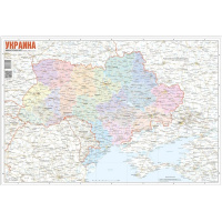 Карта "Украина" складная 67,5х48,5см односторнняя, масштаб 1:2500 000