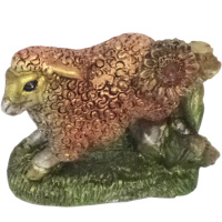 Сувенир Овечка с цветком 6см 36572