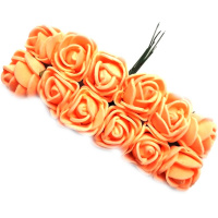 Цветок декоративный Роза 2см оранжевый 12шт/уп. Y3920-16