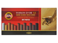 Пастель 12 оттенков коричневого "Toison D'or" мягкая круглая 8522BR