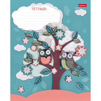 Тетрадь А5 12л клетка "Совушки" на скобе 5 дизайнов 12Т5В1/042160