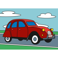 Картина из песка "Машина" №24 16,5x23см (карта-основа, образец, песок, палочка) SPT-01