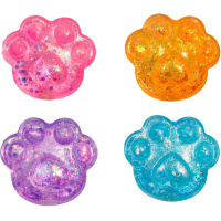 Игрушка-антистресс сквиш "Лапка" 7х6см с блестками и пайетками, 4 цвета Y11023-24