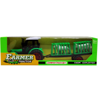 Трактор с прицепом и животными 27х7х7,5см пластик LT113518