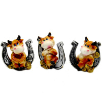 Статуэтка Бык на подкове 4,5х3х6см 4 вида BY841