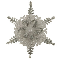 Ёлочное украшение "Снежинка" 14см 2 цвета Y5118-17