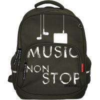 Рюкзак "Музыка нон-стоп" 30х40х19см, 800гр, 2 отделения, 3 кармана, темно-серый 12-002-076/06