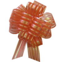 Бант - шар 5см диаметр 13см Полосы матовый коричневый Y7014-18