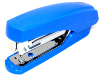 Степлер №10 15л глубина 45мм, со встроенным антистеплером, пластик синий E0238