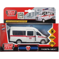 Машина "ГАЗель Next. Скорая помощь" белая, инерционная, металл 12см (открывающиеся двери)