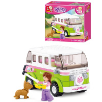 Конструктор "Микроавтобус для путешествий" 158 деталей 19х23х4,5см пластик (2 фигурки) M38-B0523