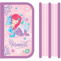 Пенал "Рисованная русалка" 19x12х5см, прямоугольный, двухстворчатый, с откидной планкой ПО-05