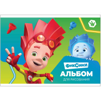 Альбом для рисования А5 20л "Фиксики" на скобе выб. УФ-лак FX2-EAC