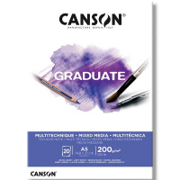 Альбом д/смешанных техник А5 20л 200г/м2 100% целлюлоза "Graduate Mix Media" склейка, белая бумага