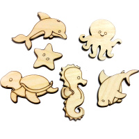 Набор миниатюр "Морские обитатели" 3-7см 6шт фанера 3мм