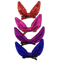 Заколка д/волос "Бант" 1шт/уп., mix  металл+ткань 5*5*1см Y4102-16