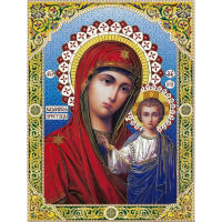 Алмазная мозаика 30х40см "Пресвятая Богородица" полная выкладка GB72332