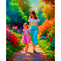 Живопись по номерам (акрил) 40х50см "На прогулке" сложность 4, холст на подрамнике МСА1972