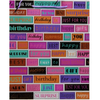 Пакет подарочный "С Днем Рождения" 26х32х12см 4 вида ZH2035