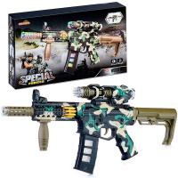 Автомат "Спецзадание" 53х24см с прикладом, пластик (вращение барабана, свет, звук) 826M